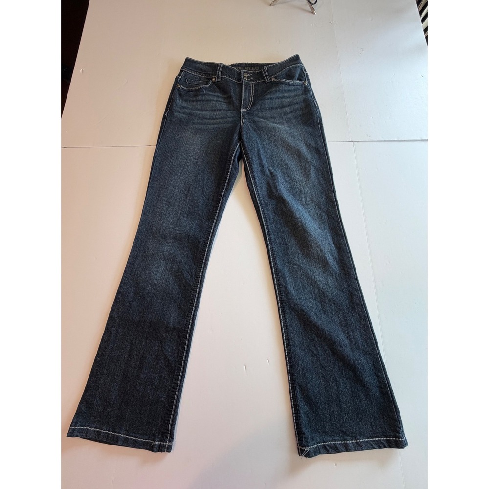 Code Bleu Annette‎ Bootcut Jeans Dark Wash Embellished Pockets Blue Womens 8/28